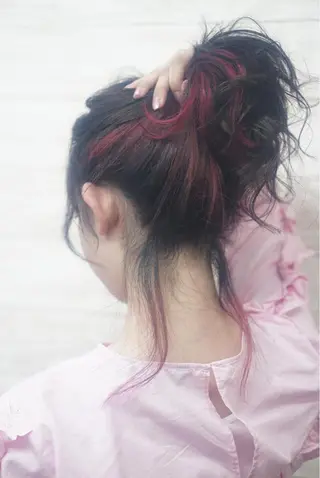 セミロング カラー ヘアアレンジ 枝毛カット&髪質改善 満足NO.1岡しゃんのヘアスタイル