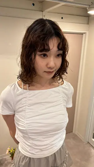 ミディアム パーマ 🩵izu 🩵のヘアスタイル