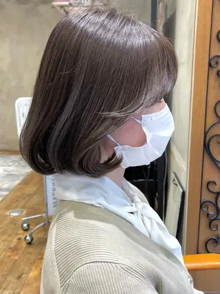 ミディアム カラー パーマ ヘアアレンジ 骨格別小顔カット/ 顔周りカット/金井のヘアスタイル