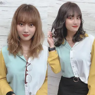 ミディアム カラー ヘアアレンジ LAVENDIA 初音のヘアスタイル