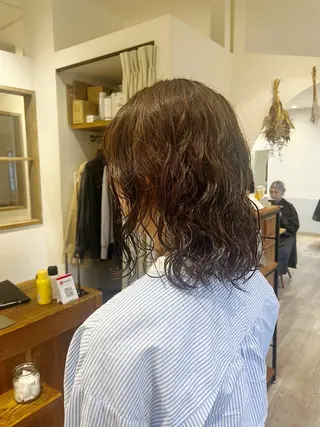 ミディアム カラー パーマ 上品な暖色/丸みボブ Chie🪷のヘアスタイル