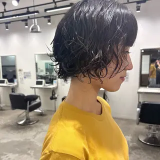 ショート パーマ 髪質改善ストレート /暖色カラー🎀🪞のヘアスタイル