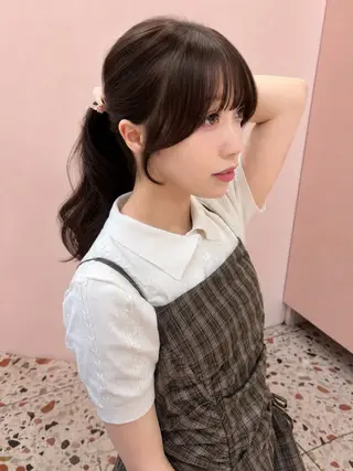 ロング 顔周り/透明感カラー REINA𓍯のヘアスタイル