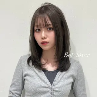 ミディアム 韓国𝐻𝑎𝑖𝑟 🇰🇷🖤ハラのヘアスタイル