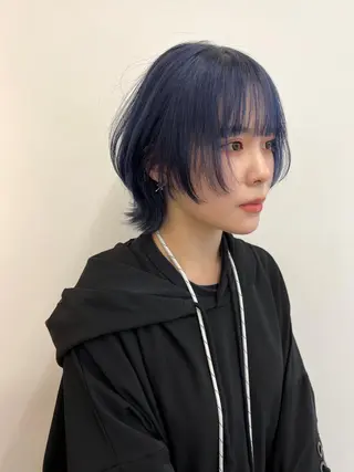 ショート カラー パーマ ヘアアレンジ メンズ キッズ ネイル マツエク・マツパ アイブロウ ウルフレイヤーカット /チヒロのヘアスタイル