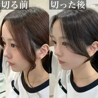 ロング カラー ✨顔まわりカット ✨渋谷人気No.1✨のヘアスタイル