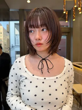 ミディアム ♥️ブリーチなしW/ カラー/優希/大宮のヘアスタイル