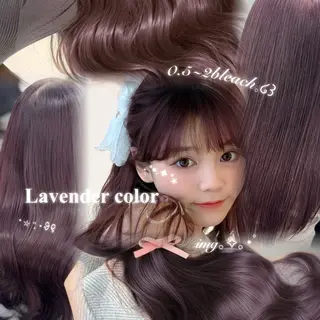 ロング カラー ヘアアレンジ 🤍淡色ピンク&ラベ ンダーYUKI🤍のヘアスタイル