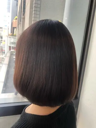 ミディアム カラー 髪質改善&ブリーチ 伊勢 祐一郎のヘアスタイル