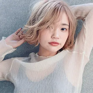 ミディアム カラー クスノキ ヤスタカのヘアスタイル