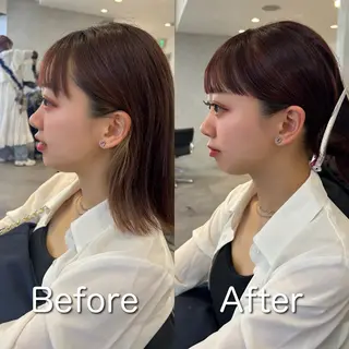 ミディアム カラー ❤️ショートカット ・顔周りカット❤️のヘアスタイル