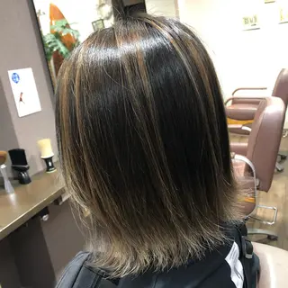 ミディアム カラー pep natsumiのヘアスタイル
