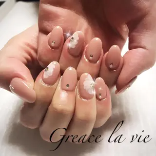 ミディアム カラー パーマ ヘアアレンジ キッズ ネイル マツエク・マツパ Greace la vie所属・Greace  la vieのネイルデザイン