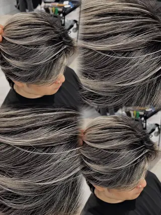 カラー メンズ 表参道/ハイライト バレイヤージュのヘアスタイル