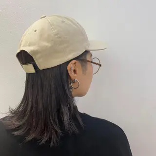 セミロング カラー 渡邊 唯のヘアスタイル