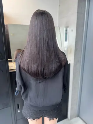 セミロング カラー パーマ ヘアアレンジ 透明感/オリーブ/ グレージュ/YUKAのヘアスタイル
