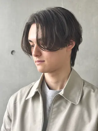 ショート パーマ メンズ メンズ職人/センター パート/富沢真斗のヘアスタイル