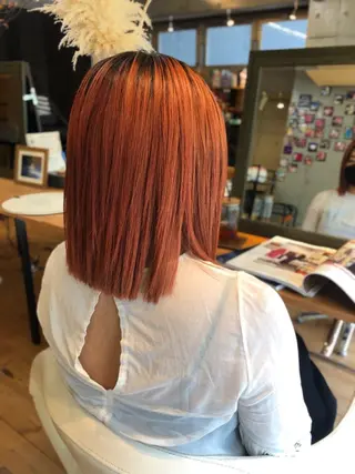 ミディアム カラー 両国駅徒歩1分⭐️ アイロン仕上げのヘアスタイル