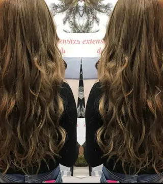 セミロング パーマ ヘアアレンジ メンズ チビ編み込みエクステ シールEXどぅ〜すのヘアスタイル