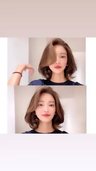 ミディアム 韓国ヘア🇰🇷髪質 改善たけるのヘアスタイル