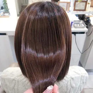 ミディアム 三箇島陽香/髪質改善 クロスパーマ縮毛矯正のヘアスタイル