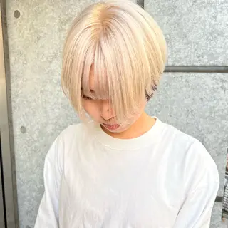 ショート カラー 癖毛救済✂️ボブ /髪質改善ストレートのヘアスタイル