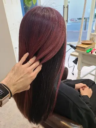ロング カラー ブリーチカラー🌈 嘉名 真樹のヘアスタイル