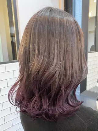 ミディアム カラー パーマ ヘアアレンジ 艶ピンク*ヘアセット 🌙shioriのヘアスタイル
