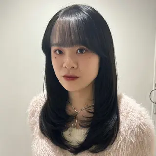 ミディアム のむらあんじゅ/ 韓国風レイヤーೀのヘアスタイル