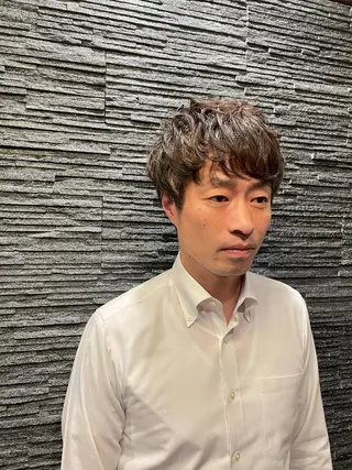 ショート パーマ メンズ 野川 純麗のヘアスタイル