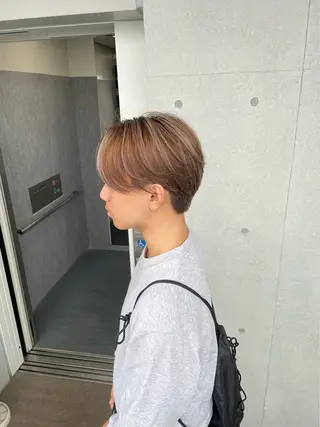 ショート メンズ 抜け感ハイトーン/ ボブ/Ririnaのヘアスタイル