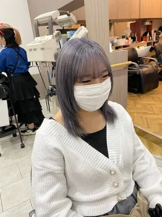 ミディアム カラー Hika.ハイトーン 髪質改善🩵ᩚ🫧のヘアスタイル