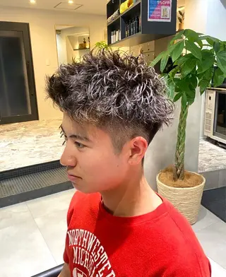 ショート パーマ メンズ メンズ特化🔥再現度 高カット/パーマ/元のヘアスタイル