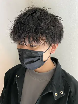 ミディアム パーマ メンズ 柳澤 和也のヘアスタイル