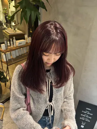 セミロング rina/岐阜/可児 透明感カラーのヘアスタイル