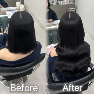 ロング カラー ヘアアレンジ メンズ 羽エク指名No1✨️ シールエク🌙しぇるのヘアスタイル