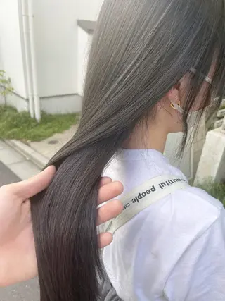 セミロング カラー 顔周りカット 【オノザワリョウ】のヘアスタイル
