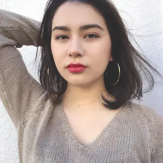 ミディアム カラー パーマ ヘアアレンジ メンズ キッズ ネイル マツエク・マツパ 韓国風×透明感カラー 髪質改善オタベシンヤのヘアスタイル