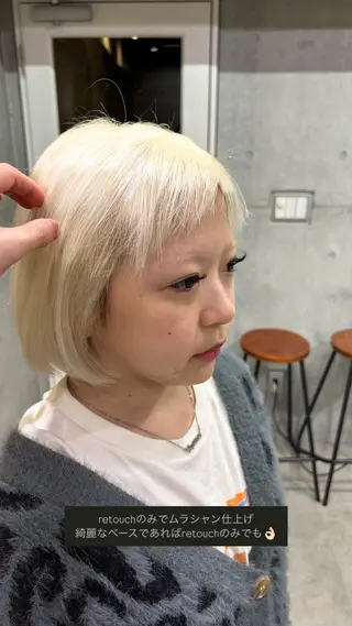 ショート カラー レイヤー/ブロンド 透明感カラー/ヒロトのヘアスタイル