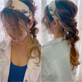 セミロング カラー パーマ ヘアアレンジ ネイル 豊橋美容院 ソンリエのヘアスタイル