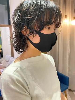 ショート パーマ 顔周り/ブリーチなし /縮毛矯正🫧伊勢のヘアスタイル