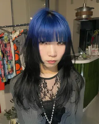 セミロング カラー ハイトーン/メンズ/ デザイン/梅田/ミユのヘアスタイル