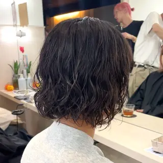 ミディアム パーマ 横浜パーマ🌐ボブ✨ 暖色カラーもえかのヘアスタイル