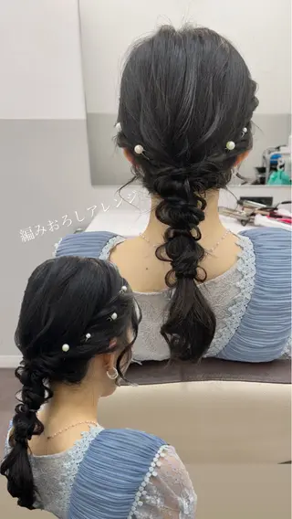 セミロング ヘアアレンジ 薄田 珠美のヘアスタイル