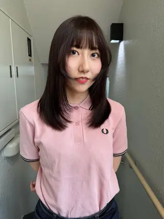 セミロング カラー 透明感/レイヤーカッ ト/kirara🌼のヘアスタイル