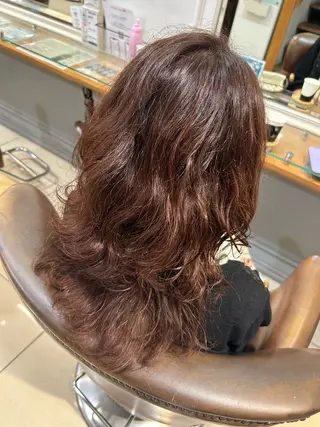 セミロング パーマ 韓国ヘアー🇰🇷 MIWAのヘアスタイル