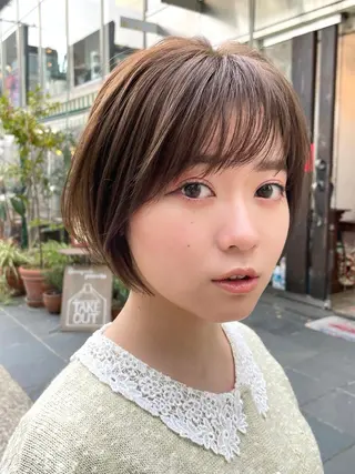 ショート ハイライト無料 韓国ヘア/レイヤーのヘアスタイル
