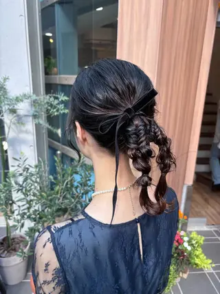 ミディアム ヘアアレンジ しみず さくら🌸のヘアスタイル
