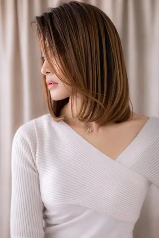 ミディアム カラー パーマ クセ毛解決💠艶髪 縮毛矯正💠棚村竜太のヘアスタイル