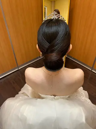 ロング ヘアアレンジ ボウ🪞ヘアセット /メイク/マツパのマツエク・マツパデザイン